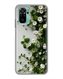 Чохол для Xiaomi Redmi Note 10 з картинкою «Гілка дрібних білих квітів»