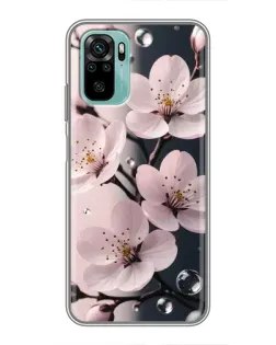 Чохол для Xiaomi Redmi Note 10 з картинкою «Ніжня сакура та краплі»