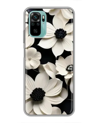Чохол для Xiaomi Redmi Note 10 з картинкою «Об'ємні білі квіти»