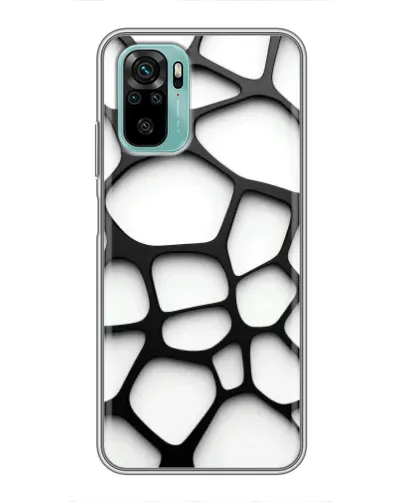 Чехол для Xiaomi Redmi Note 10 с картинкой «Белая объемная сетка»