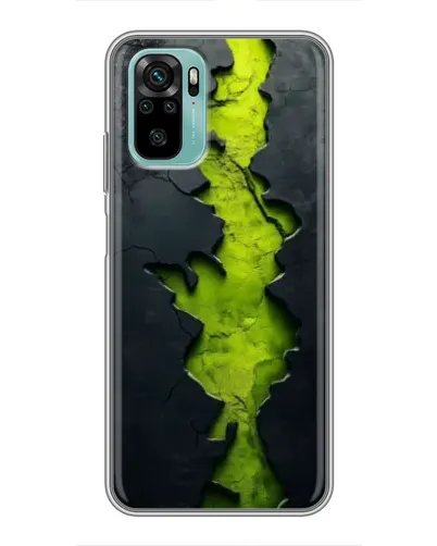 Чехол для Xiaomi Redmi Note 10 с картинкой «Салатовый разлом скалы»