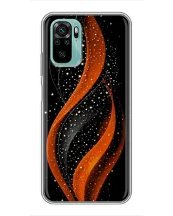 Чехол для Xiaomi Redmi Note 10 с картинкой «Огненная звездная волна»