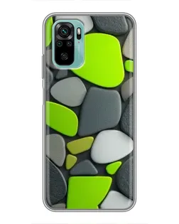 Чехол для Xiaomi Redmi Note 10 с картинкой «Яркая неоновая галька»
