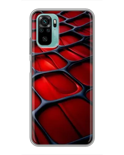 Чехол для Xiaomi Redmi Note 10 с картинкой «Красная глянцевая сетка»