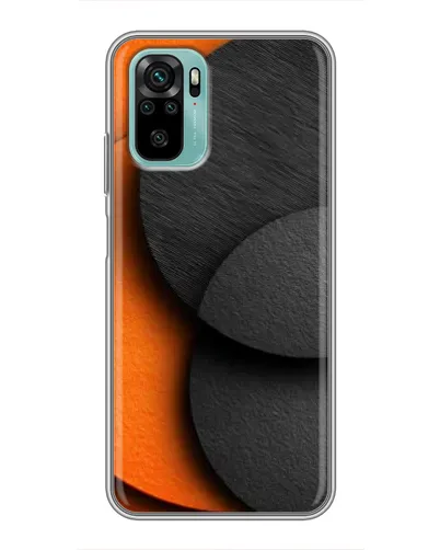Чехол для Xiaomi Redmi Note 10 с картинкой «Геометрия оранжевых кругов»