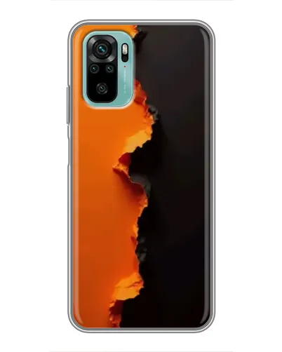 Чехол для Xiaomi Redmi Note 10 с картинкой «Оранжевый разлом»