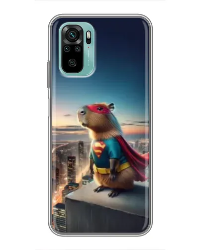 Чехол для Xiaomi Redmi Note 10 с картинкой «Капи-мен супергерой»