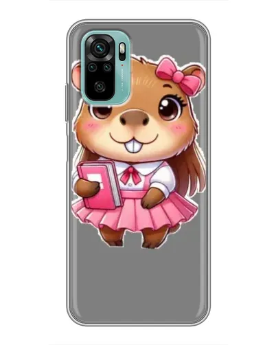 Чехол для Xiaomi Redmi Note 10 с картинкой «Девочка капибара»