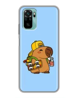 Чохол для Xiaomi Redmi Note 10 з картинкою «Капібара на скейті»