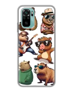 Чохол для Xiaomi Redmi Note 10 з картинкою «Круті капібари музиканти»