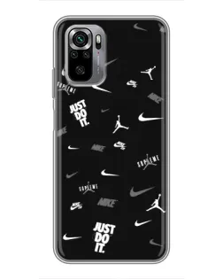 Чехол для Xiaomi Redmi Note 10S с картинкой «Nike Black Pattern»