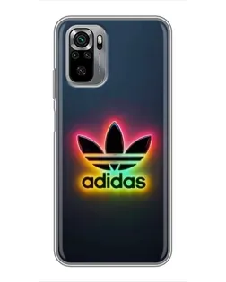 Чехол для Xiaomi Redmi Note 10S с картинкой «Неоновый Adidas»