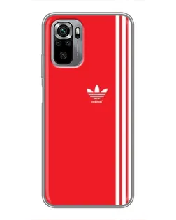 Чехол для Xiaomi Redmi Note 10S с картинкой «Красный минимализм Adidas»
