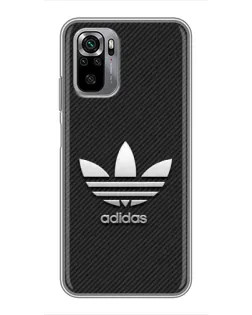 Чехол для Xiaomi Redmi Note 10S с картинкой «Adidas Карбоновая текстура»
