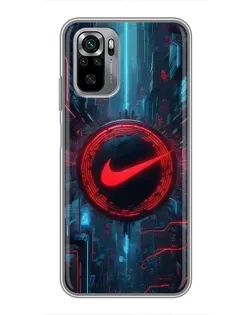Чехол для Xiaomi Redmi Note 10S с картинкой «Техногенный стиль Nike»