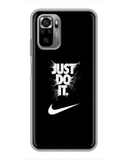 Чехол для Xiaomi Redmi Note 10S с картинкой «Текстовый принт Nike»