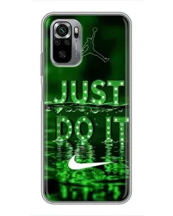 Чехол для Xiaomi Redmi Note 10S с картинкой «Зеленый неоновый Nike»