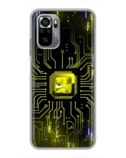 Чехол для Xiaomi Redmi Note 10S с картинкой «Nike — золотая искра»