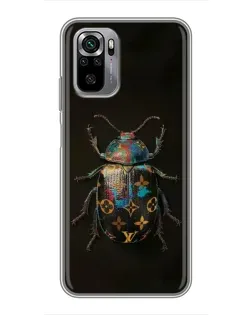 Чехол для Xiaomi Redmi Note 10S с картинкой «LV — мраморный принт»
