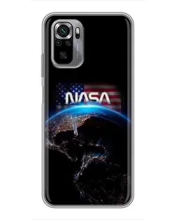 Чехол для Xiaomi Redmi Note 10S с картинкой «Земля из космоса NASA»