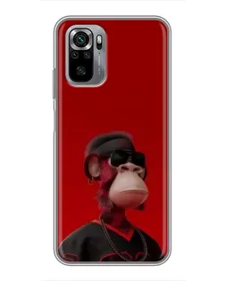Чехол для Xiaomi Redmi Note 10S с картинкой «Bored Ape в красном» Чехол для Xiaomi Redmi Note 10S с картинкой «Bored Ape в красном»