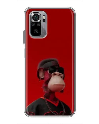 Чехол для Xiaomi Redmi Note 10S с картинкой «Bored Ape в красном» Чехол для Xiaomi Redmi Note 10S с картинкой «Bored Ape в красном»