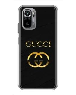 Чехол для Xiaomi Redmi Note 10S с картинкой «Золотой логотип Gucci»