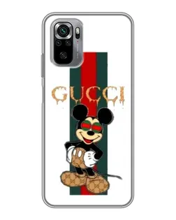 Чехол для Xiaomi Redmi Note 10S с картинкой «Микки Маус Gucci — полосы»