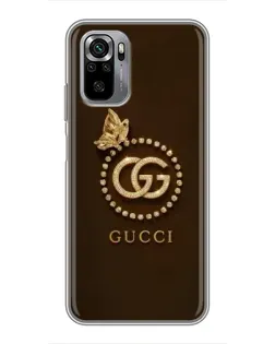 Чехол для Xiaomi Redmi Note 10S с картинкой «Gucci — золотая бабочка»