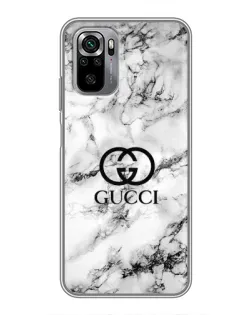 Чехол для Xiaomi Redmi Note 10S с картинкой «Gucci — мраморный шик»