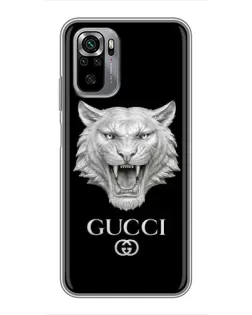 Чехол для Xiaomi Redmi Note 10S с картинкой «Gucci — серебряный лев»
