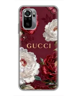 Чехол для Xiaomi Redmi Note 10S с картинкой «Gucci — бордовые розы»