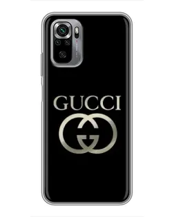 Чехол для Xiaomi Redmi Note 10S с картинкой «Gucci — золото на черном»