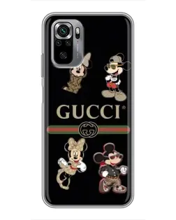 Чехол для Xiaomi Redmi Note 10S с картинкой «Gucci — герои Disney и монограмма»