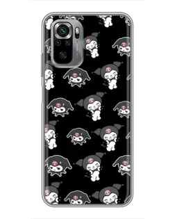 Чохол для Xiaomi Redmi Note 10S з картинкою «Чорний паттерн Kuromi»