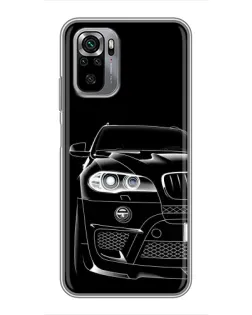 Чехол для Xiaomi Redmi Note 10S с картинкой «Темный силуэт BMW»
