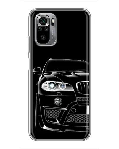 Чехол для Xiaomi Redmi Note 10S с картинкой «Темный силуэт BMW»