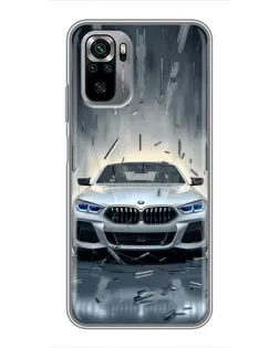 Чехол для Xiaomi Redmi Note 10S с картинкой «BMW в свете фар»