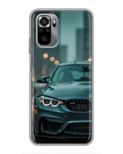 Чехол для Xiaomi Redmi Note 10S с картинкой «BMW в огнях города»