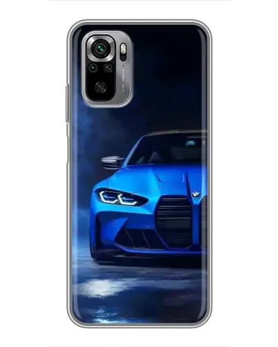 Чехол для Xiaomi Redmi Note 10S с картинкой «Голубая BMW M4»