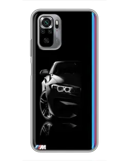 Чехол для Xiaomi Redmi Note 10S с картинкой «Силуэт BMW в темноте»