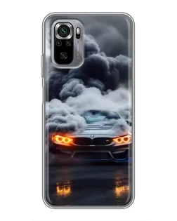 Чехол для Xiaomi Redmi Note 10S с картинкой «BMW в дыму»