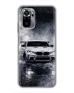 Чехол для Xiaomi Redmi Note 10S с картинкой «BMW сквозь туман»