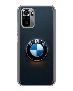 Чехол для Xiaomi Redmi Note 10S с картинкой «Логотип BMW — минимализм»