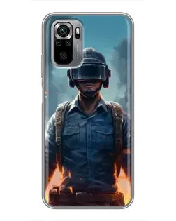 Чехол для Xiaomi Redmi Note 10S с картинкой «PUBG — реалистичный герой»