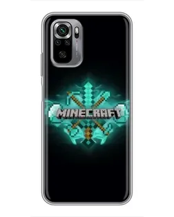 Чехол для Xiaomi Redmi Note 10S с картинкой «Minecraft Diamond лого»