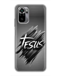 Чехол для Xiaomi Redmi Note 10S с картинкой «Надпись Jesus Graffiti»