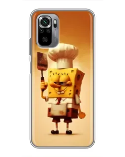 Чехол для Xiaomi Redmi Note 10S с картинкой «Губка Боб повар»
