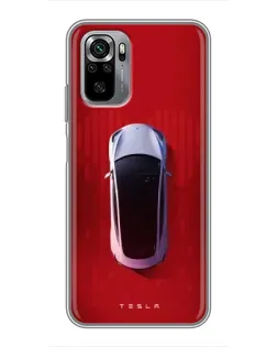 Чехол для Xiaomi Redmi Note 10S с картинкой «Tesla Top View»