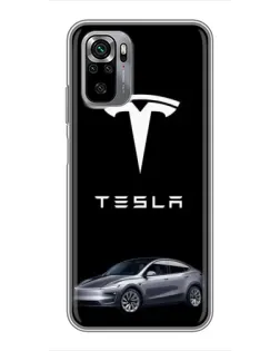 Чехол для Xiaomi Redmi Note 10S с картинкой «Tesla Model Y»